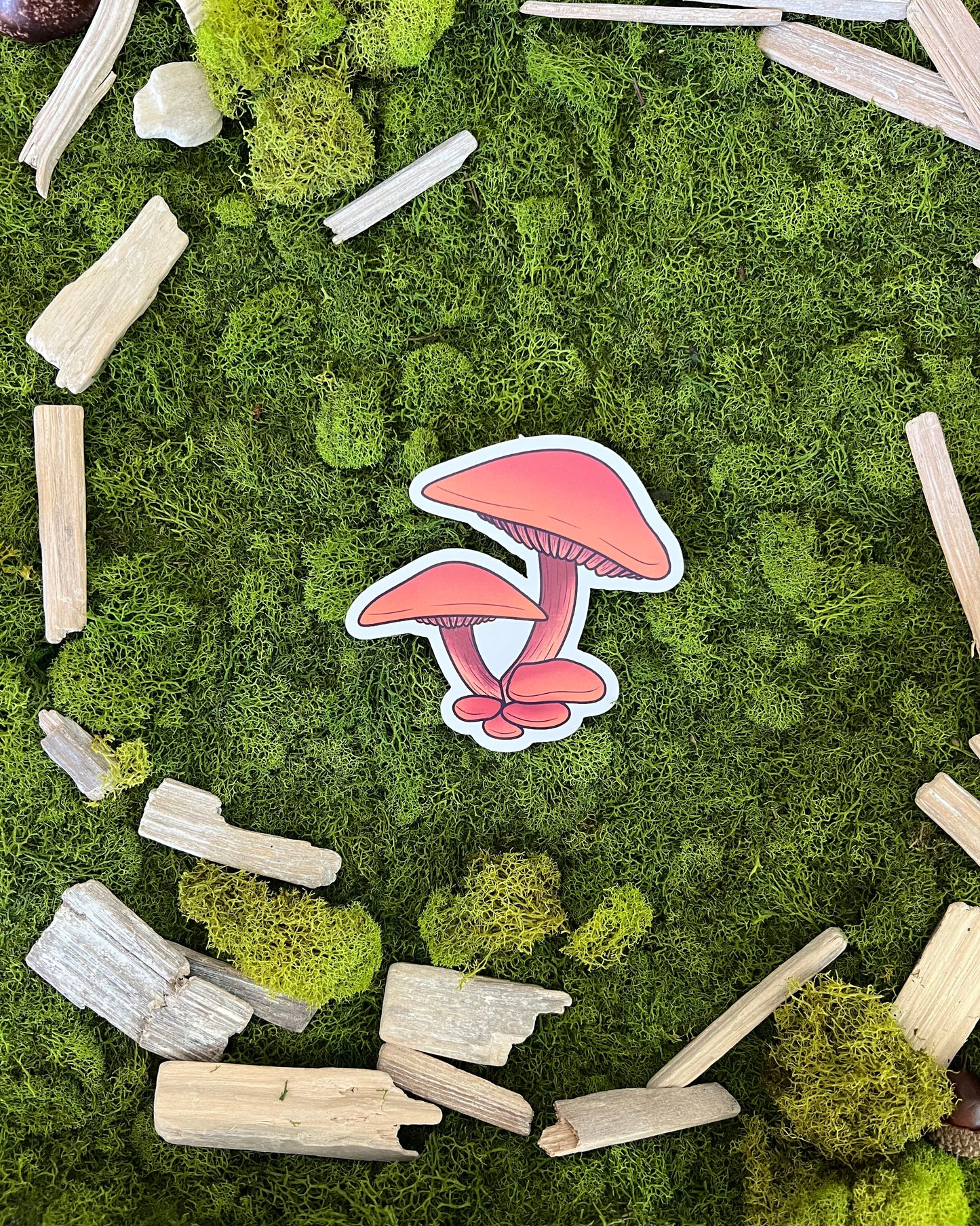 Velvet Foot Mushroom Glossy Sticker