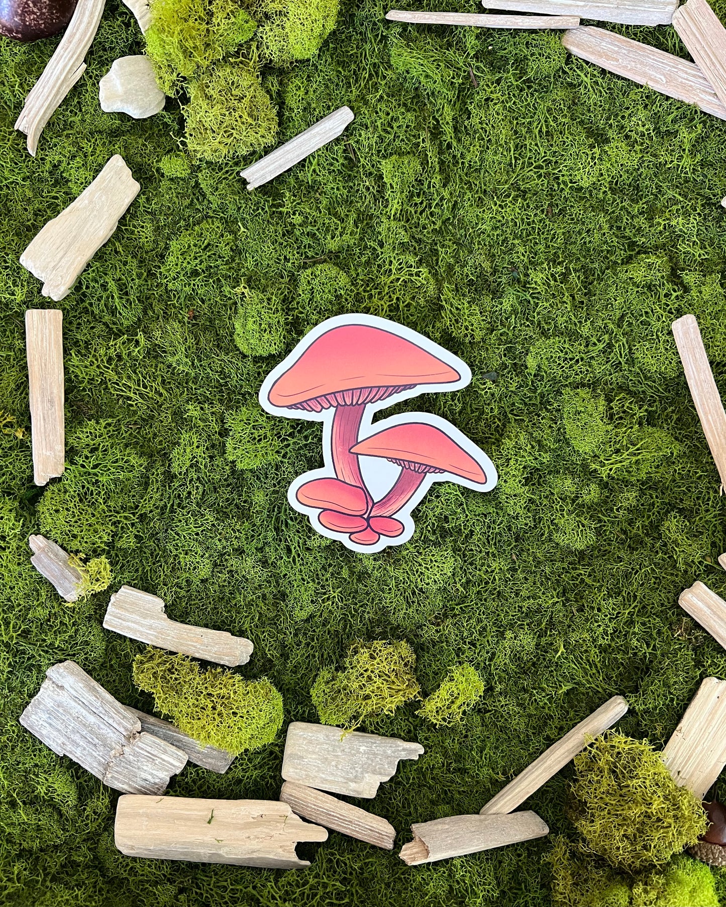 Velvet Foot Mushroom Glossy Sticker