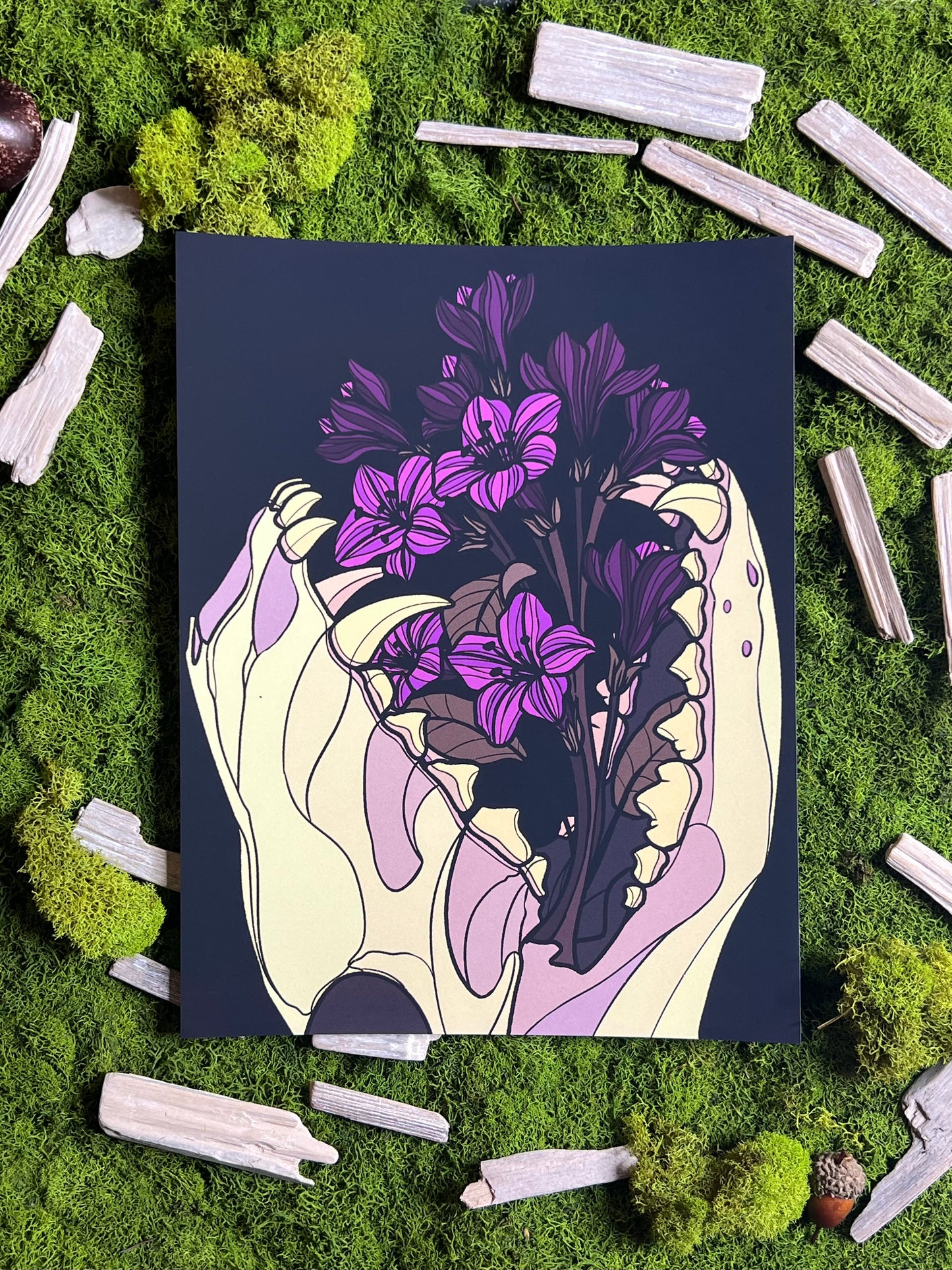 Flower Skull 8.5x11in Print