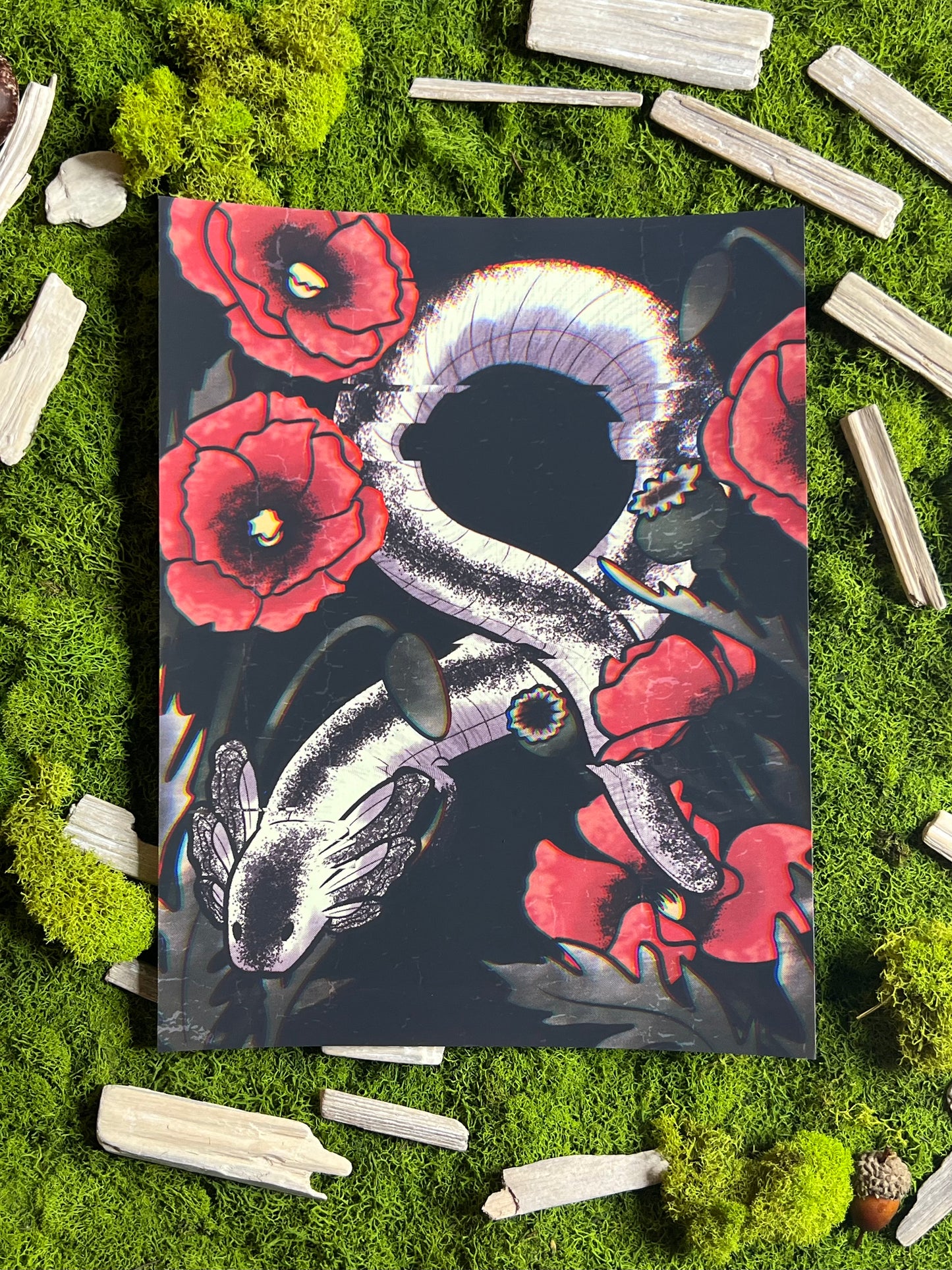 Glitchy Siren 8.5x11in Print