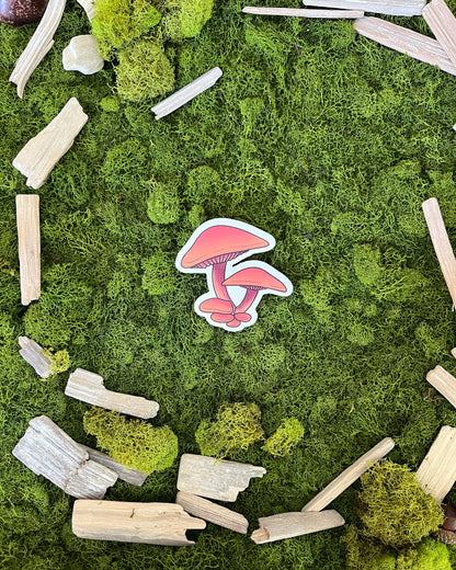 Velvet Foot Mushroom Glossy Sticker