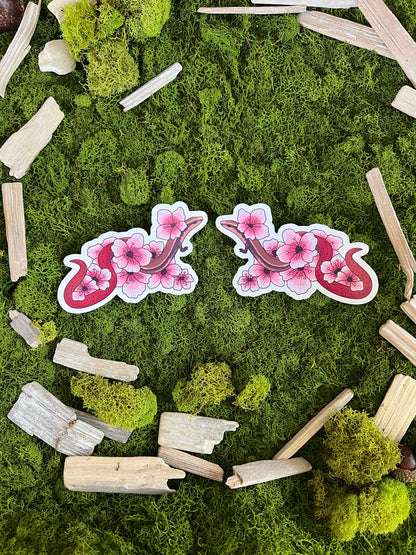 Flame-Tailed Slider Blossoms Glossy Sticker