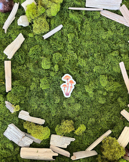 Autumn Skullcap Mushroom Glossy Sticker