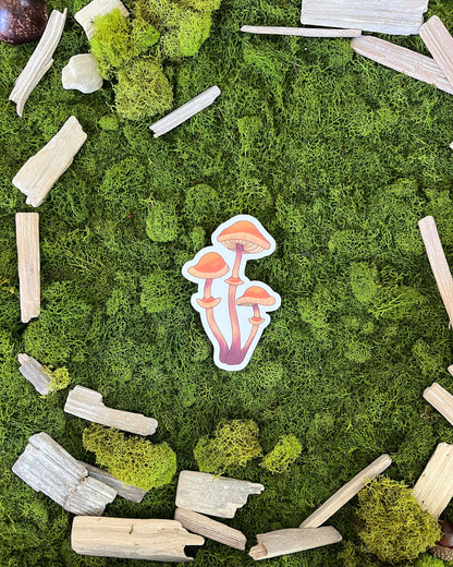 Autumn Skullcap Mushroom Glossy Sticker
