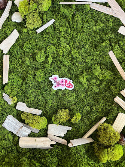 Flame-Tailed Slider Blossoms Glossy Sticker