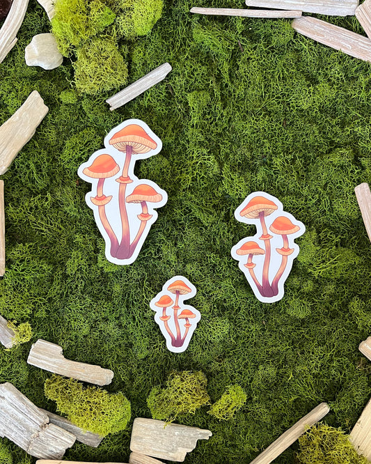 Autumn Skullcap Mushroom Glossy Sticker