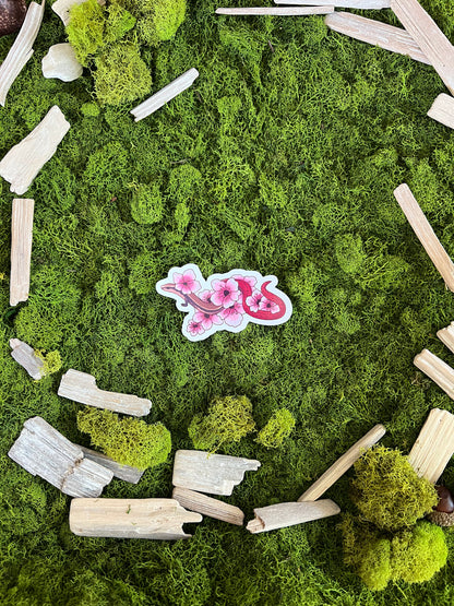 Flame-Tailed Slider Blossoms Glossy Sticker