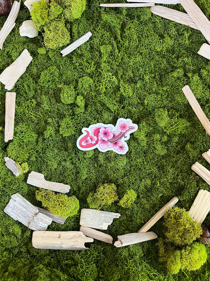 Flame-Tailed Slider Blossoms Glossy Sticker