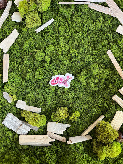 Flame-Tailed Slider Blossoms Glossy Sticker