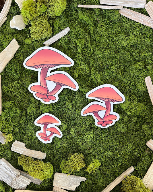 Velvet Foot Mushroom Glossy Sticker