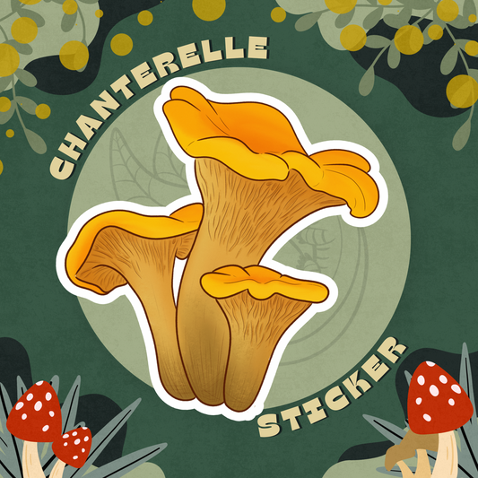 Chanterelle Mushroom Glossy Sticker