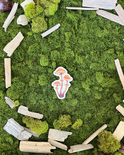 Autumn Skullcap Mushroom Glossy Sticker