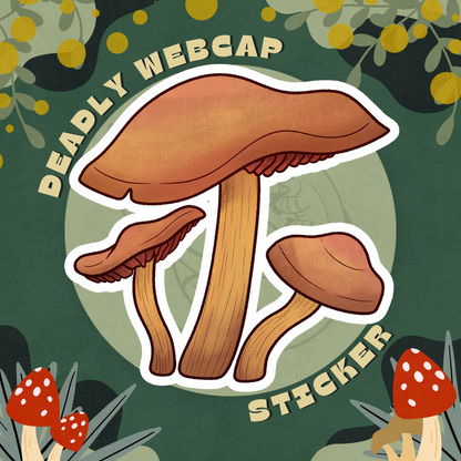 Deadly Webcap Mushroom Glossy Sticker