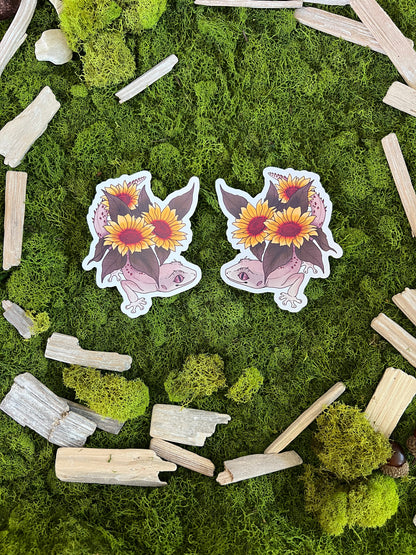 Western Shield Gecko Sunflowers Glossy Sticker