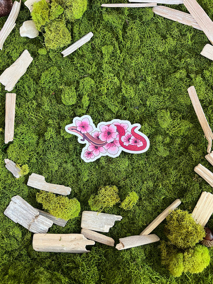 Flame-Tailed Slider Blossoms Glossy Sticker