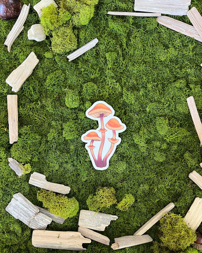 Autumn Skullcap Mushroom Glossy Sticker