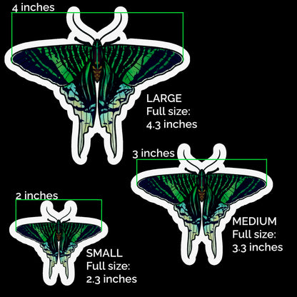 Green Page Moth Glossy Sticker