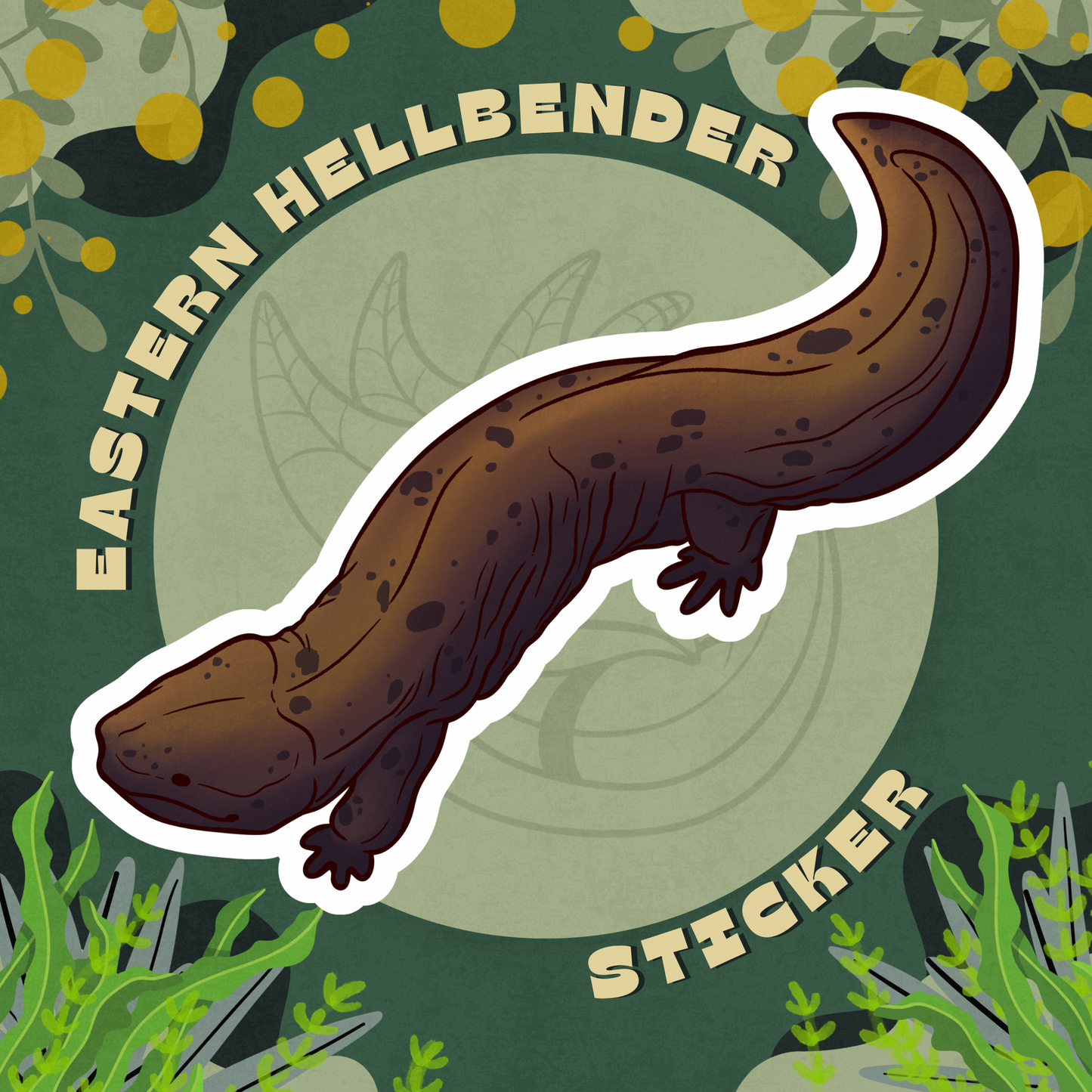 Eastern Hellbender Glossy Sticker