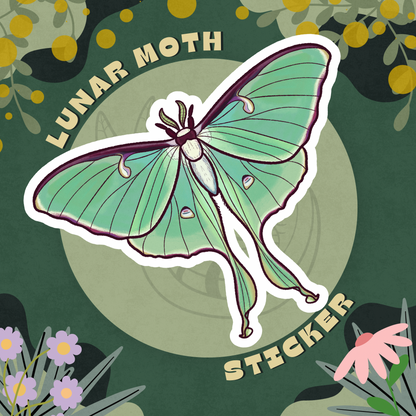 Lunar Moth Glossy Sticker
