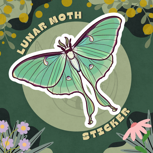 Lunar Moth Glossy Sticker