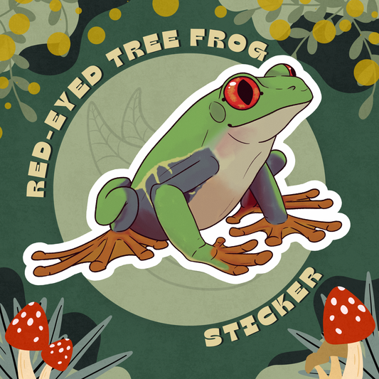 Red-Eyed Tree Frog Glossy Sticker