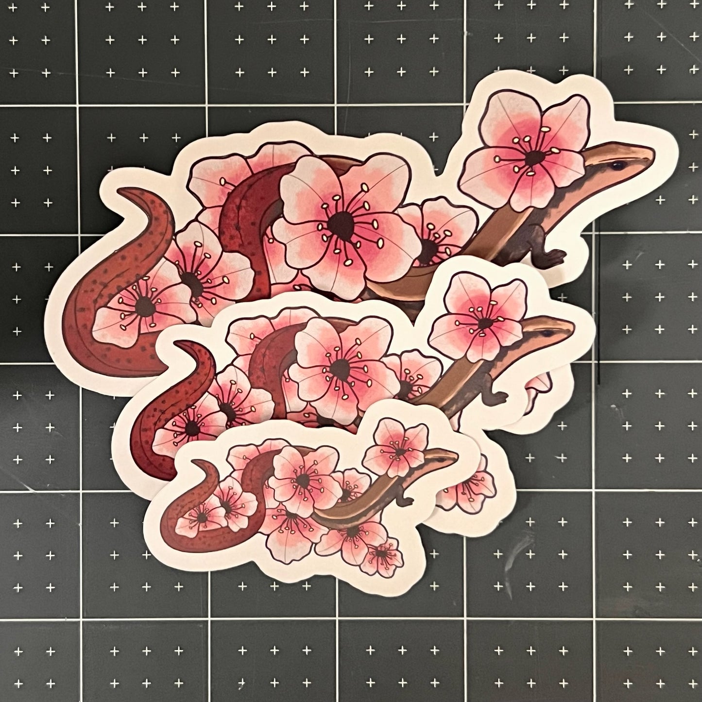 Flame-Tailed Slider Blossoms Glossy Sticker