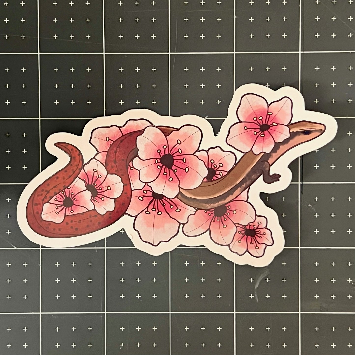 Flame-Tailed Slider Blossoms Glossy Sticker