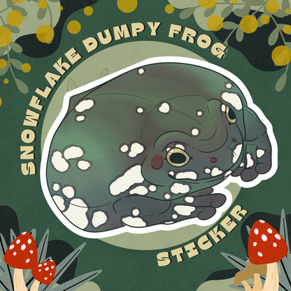 Snowflake Dumpy Tree Frog Glossy Sticker